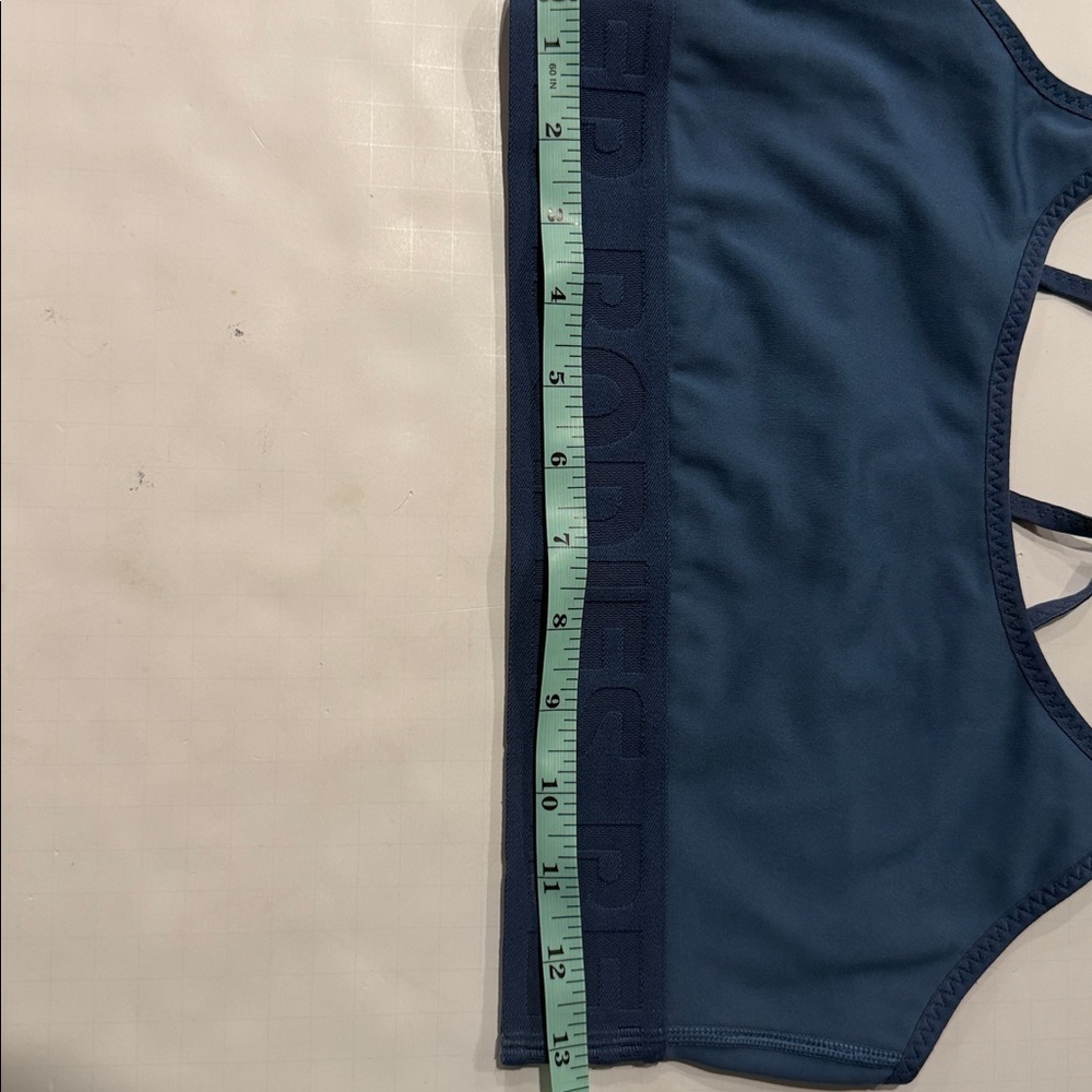 BETTER BODIES Blue Strappy Crossback Sports Bra. Gently used - Picture 4 of 8